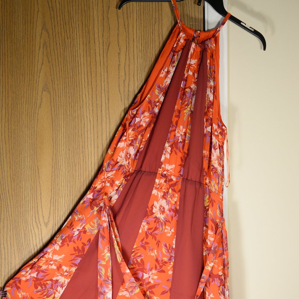 Like New Modcloth Illuminated Elegance Chiffon Maxi Dress Plum XL